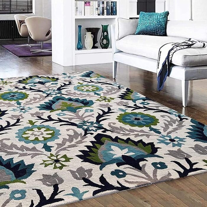 carpets trend handmade floral white background
